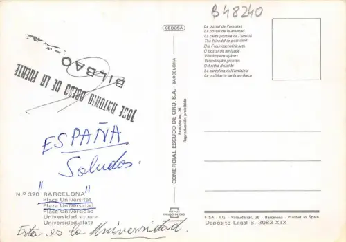 B48240 Barcelona Universiadad Square Spanien