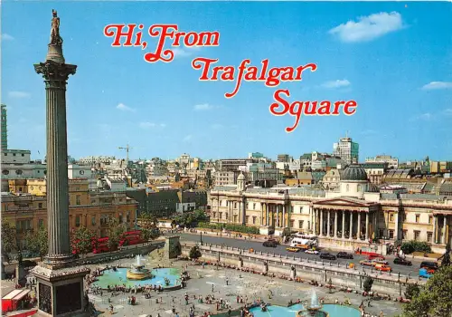B87674 hi from trafalgar square london uk