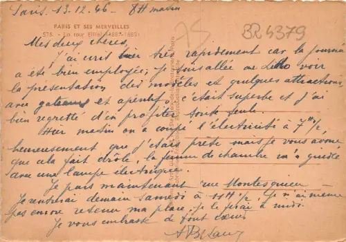 BR4379 Paris la tour Eiffel Frankreich