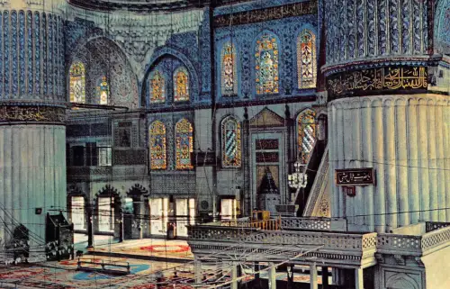 BR9054 Innenraum der Blauen Moschee Istanbul Türkei