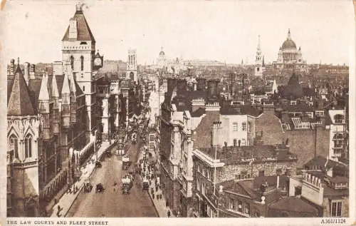 uk3888 the law courts and fleet street london cutage real photo uk