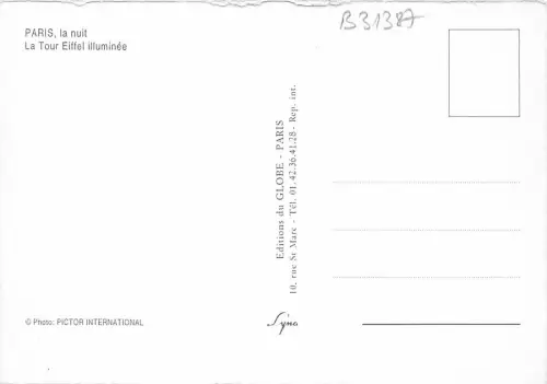 B31387 Paris la nuit la Tour Eiffel illuminee france