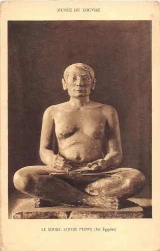 B6930 SkulpturenAntiquites Egyptiennes Le Scribe Statue Peinte