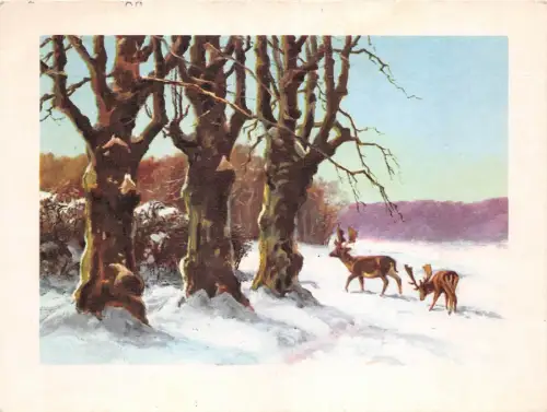 B69146 Gemälde Kerfe Hirsch Postkarte Kunst
