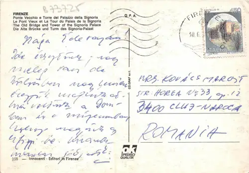 B73725 ponte vecchio e torre del palazzo dell signoria Firenze Italien