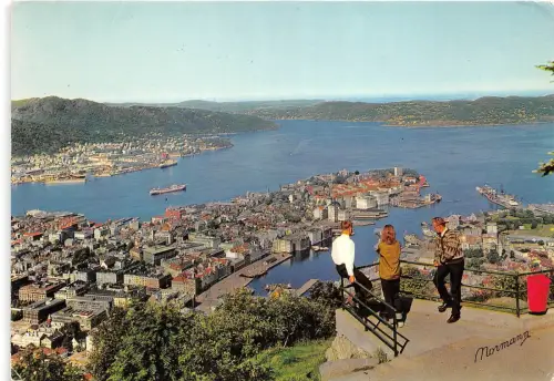 BR4558 Blick auf Bergen vom Berg Fleyen Norge Norwegen