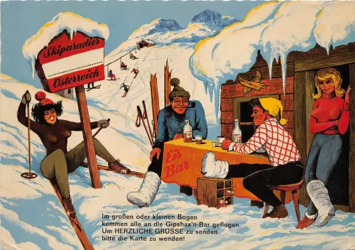 B44077 Sky Ski Karikatur Austria Sport