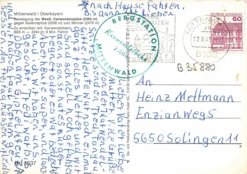 B35880 MIttenwald Westl Karwendelspitze Germany