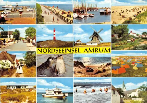 BG12454 NORDSEEINSEL AMRUM WINDMÜHLE SCHIFF BATEAUX GERMANY
