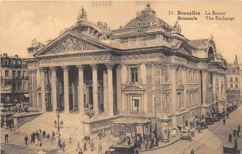 B4077 Belgien Bruxelles La Bourse The Exchage Front/Back Scan