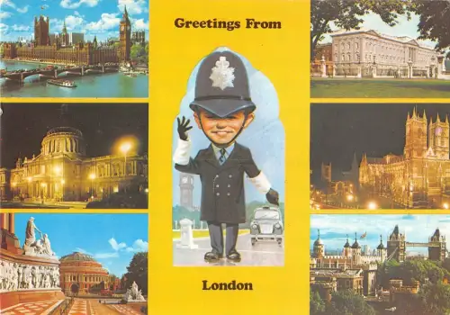 BR89968 greetings from london policeman st paul s cathedral uk