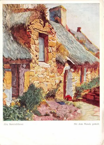 B75079 alte bauernhauser mit dem munde gemalt gemälde postkarte kunst