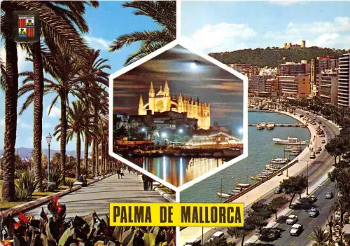 BG6333 palma de mallorca paseo sagrera car voiture ship bateaux spain