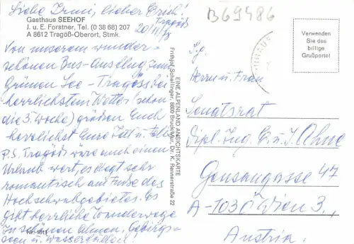 B69486 Austria Gasthaus Seehof Tragoss Oberort Multiviews