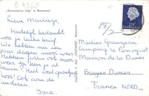 B4369 Niederlande Wessenaarse Slag te Wassenaari Front/Back Scan