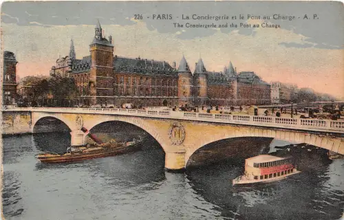 B74854 la conciergerie et le pont au change Paris france