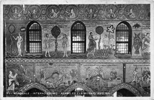 B6686 Italien Monreale Interno Duomo Adamo ed Eva