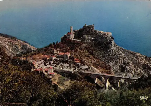 BR13634 Eze village vu de la grande Corniche france