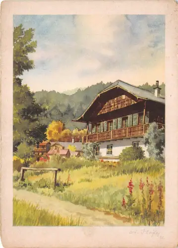 BR13057 A Hofer Haus am Wolfgangsee Gemälde Postkarte Kunst