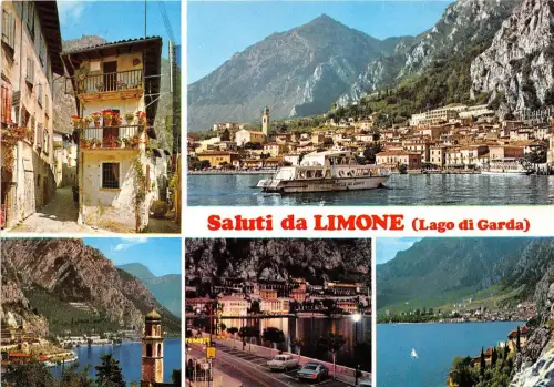 BG17808 Saluti da Limone Schiff Bateaux Lago di Garda Reccia del Benaco Auto Italien