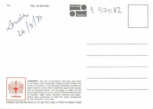 B97082 greetings from london uk