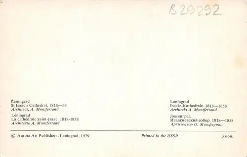 B29292 Leningrader Isaakskathedrale Russland