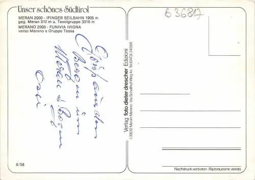 B36817 Meran Seilbahn Italien