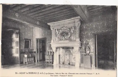 BF11365 le cha5eau salle du rez de chauss azay le rideau france front/back image