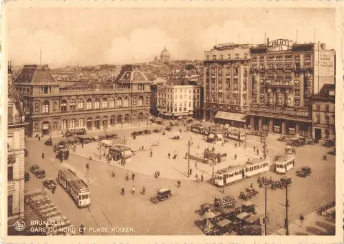 BR57299 Gare du nord et place rogier tramways tram bruxelles Belgium