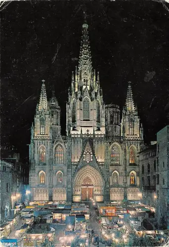 B52458 Kathedrale de noche Barcelona Spanien