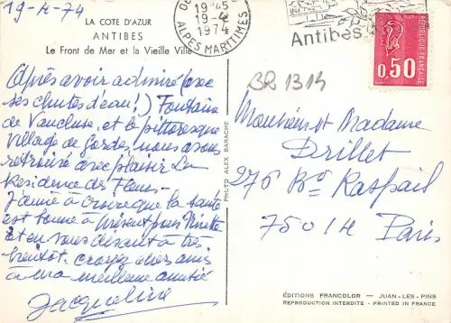 BR1314 Frankreich Antibes la vieille Ville Cote d'Azur Boote Bateaux