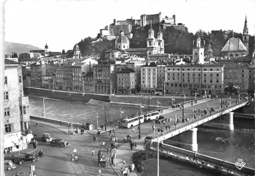 B70626 Salzburg Staatsbrücke und Altstadt Österreich