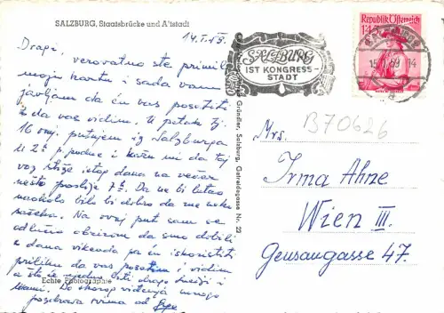 B70626 Salzburg Staatsbrücke und Altstadt Österreich