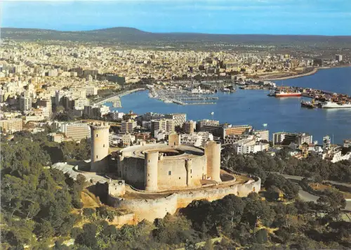 BG6285 castillo de bellver vista aerea de palma de mallorca ship bateaux spain
