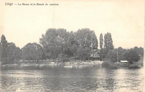 BR55703 la Meuse et le bassin de station liege belgien