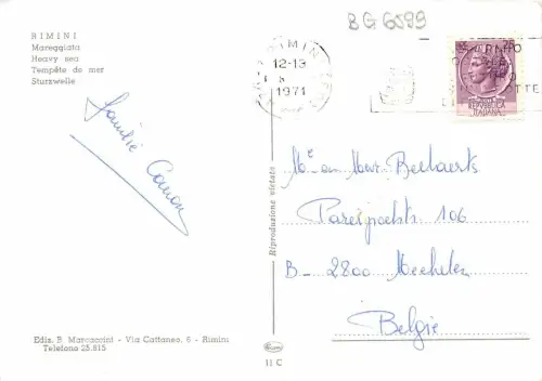 BG6599 Rimini Mareggiata Angeln Peche Italien