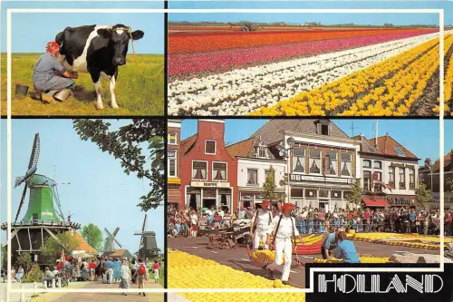 B48167 Holland Moulines a Vent Windmühlen Kuh Vache Multiviews Niederlande