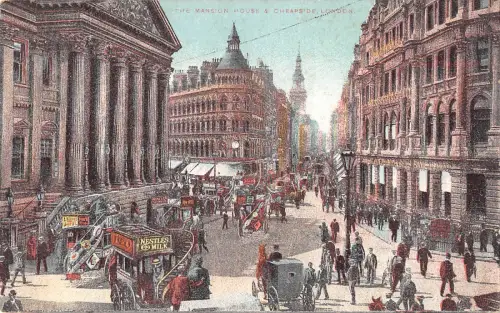 uk24616 mansion house and cheapside london real photo uk