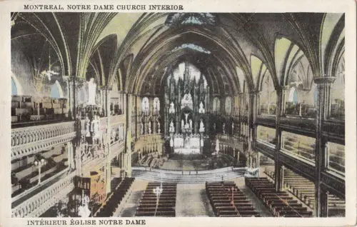 B77451 notre dame church interior quebec canada scan front/back image