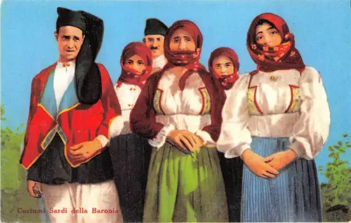 B84295 Reproduktionstypen Folklre Costumi Sardi della Baronia Italien