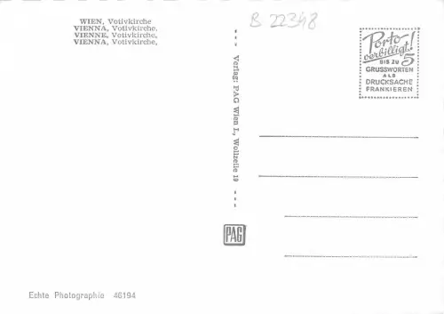 B22348 Wien Votivkircke Österreich