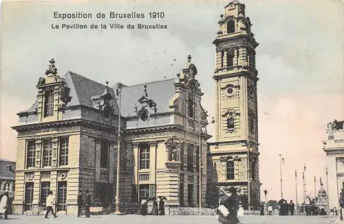 B4013 Belgien Bruxelles Exposition de 1910 Pavillon de la Ville Front/Back Scan