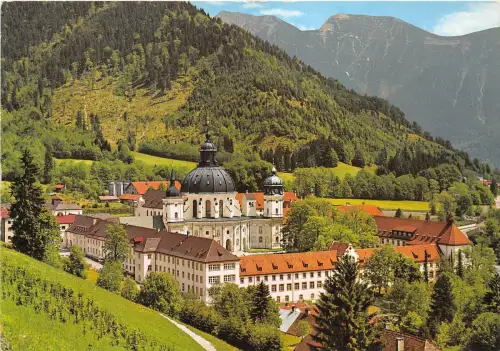 B48358 Benediktiner Abtei Ettal Gegrundet Kaiser Ludwig Bayern Deutschland