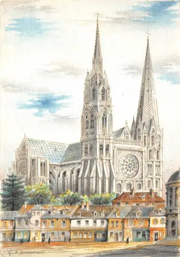 B51363 Chartres La Cathedrale Frankreich