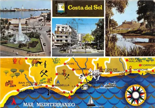 BG6436 costa del sol mar mediterraneo karte cartes geographiques spanien