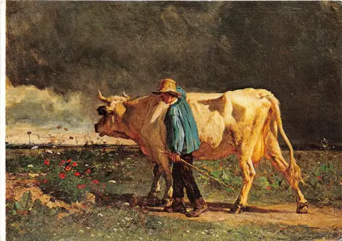 BF38937 Konstanter Troyon Kuhhirten Gemälde Kunst Postkarte