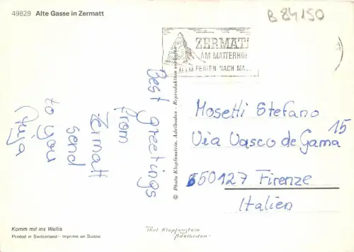 B84150 alte gasse in zermatt schweiz