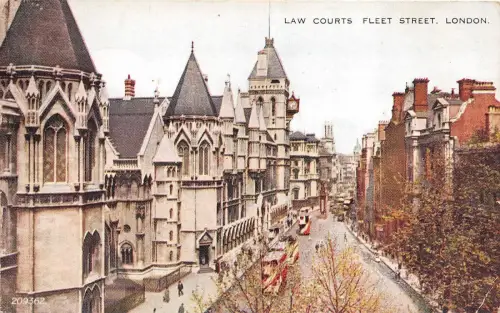 BR58531 Law Courts Fleet Street Double Decker Bus London UK