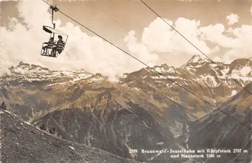 B44404 Braunwald Sesselbahn Seilbahn Funiculaire Schweiz