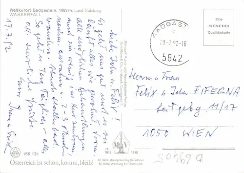 B69405 Österreich Salzburg Bad Gastein Wasserfall